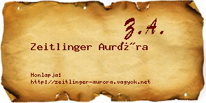 Zeitlinger Auróra névjegykártya